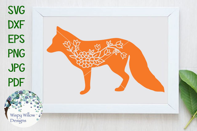 Floral Fox SVG Wispy Willow Designs 