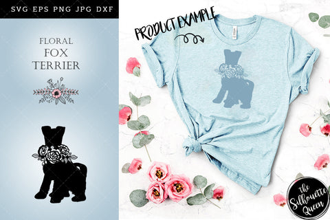 Floral Fox Terrier Dog svg file for cricut, for silhouette, cut eps, cutting png, cuttable dxf, Instant Download design SVG Loveleen Kaur 