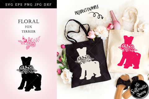 Floral Fox Terrier Dog svg file for cricut, for silhouette, cut eps, cutting png, cuttable dxf, Instant Download design SVG Loveleen Kaur 