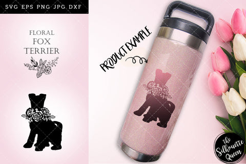 Floral Fox Terrier Dog svg file for cricut, for silhouette, cut eps, cutting png, cuttable dxf, Instant Download design SVG Loveleen Kaur 