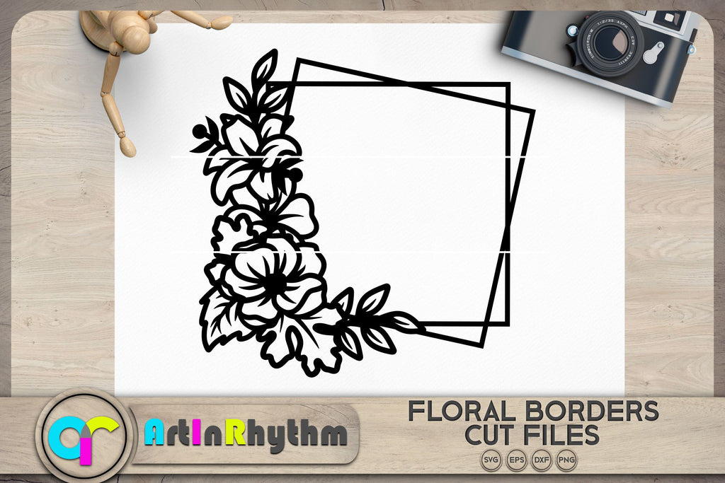 Floral frame border SVG - So Fontsy