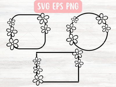 Floral Frame Bundle SVG for Cricut or Silhouette SVG Apple Grove Designs 