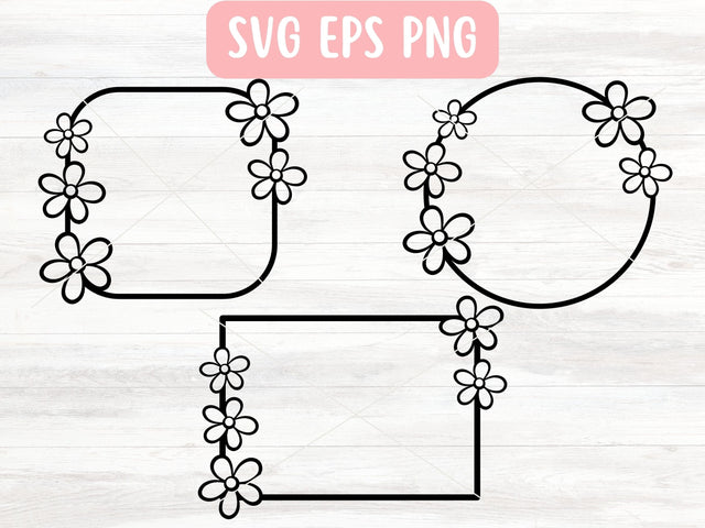 Floral Frame Bundle SVG for Cricut or Silhouette SVG Apple Grove Designs 