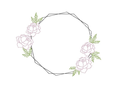 Floral Frame Embroidery Design, 4 sizes Embroidery/Applique DESIGNS Nino Nadaraia 