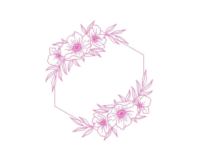 Floral Frame Embroidery Design, 5 sizes Embroidery/Applique DESIGNS Nino Nadaraia 