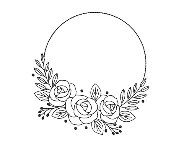 Floral Frame Embroidery Design, 6 sizes Embroidery/Applique DESIGNS Nino Nadaraia 