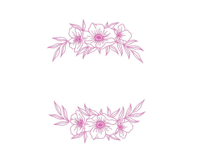 Floral Frame Machine Embroidery Design, 5 sizes Embroidery/Applique DESIGNS Nino Nadaraia 