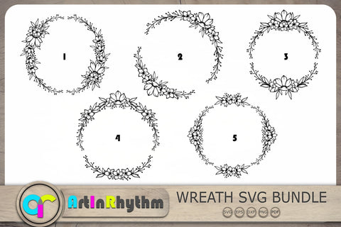 Floral Frame Svg Bundle, Frames Svg, Wreath Svg, Floral Monograms Svg SVG Artinrhythm shop 