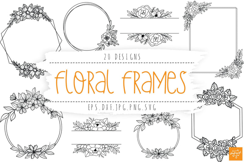 Floral Frame SVG Bundle Wedding Frames SVG dapiyupi store 