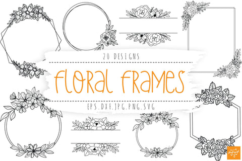 Floral Frame SVG Bundle Wedding Frames SVG dapiyupi store 