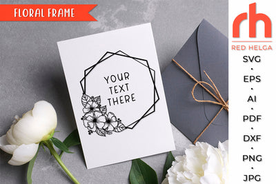 Floral Frame SVG - Flower Hexagon Cut File SVG RedHelgaArt 
