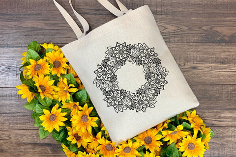 Floral Frame SVG, Flower Wreath SVG, Floral Mandala SVG. SVG Elinorka 