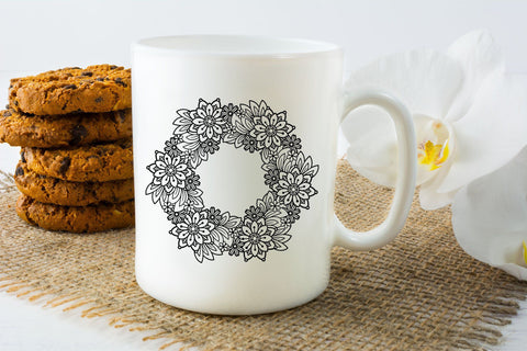 Floral Frame SVG, Flower Wreath SVG, Floral Mandala SVG. SVG Elinorka 