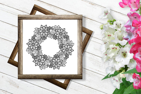 Floral Frame SVG, Flower Wreath SVG, Floral Mandala SVG. SVG Elinorka 