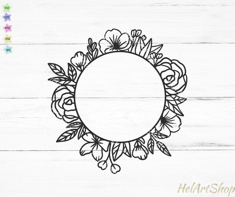 Floral Frame SVG SVG _HelArtShop_ 