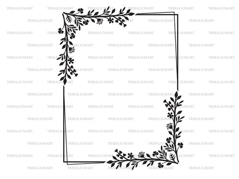 Floral frame SVG TribaliumArtSF 