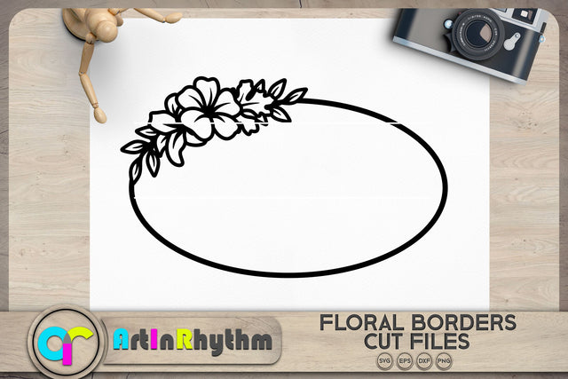 Floral frame SVG, Wreath border SVG SVG Artinrhythm shop 