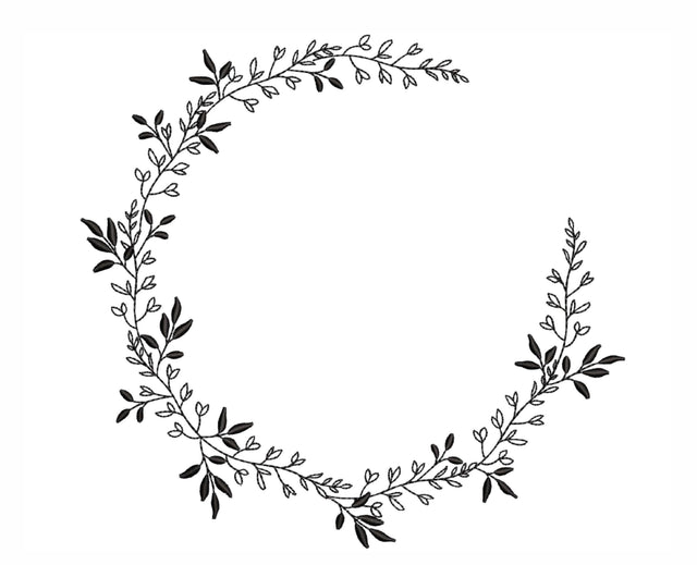 Floral Frame Wreath Embroidery Design, 5 sizes Embroidery/Applique DESIGNS Nino Nadaraia 