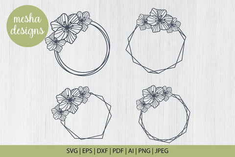floral frames svg bundle - floral wreath svg cut file SVG DIYCUTTINGFILES 