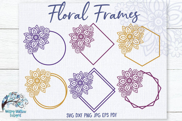 Floral Frames SVG Bundle SVG Wispy Willow Designs 
