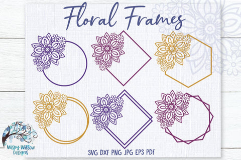 Floral Frames SVG Bundle SVG Wispy Willow Designs 
