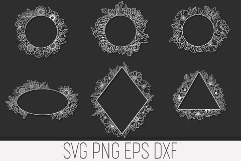 Floral Frames SVG Files Pack with 21 Items SVG Feya's Fonts and Crafts 