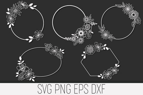 Floral Frames SVG Files Pack with 21 Items SVG Feya's Fonts and Crafts 