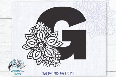 Floral G SVG SVG Wispy Willow Designs 