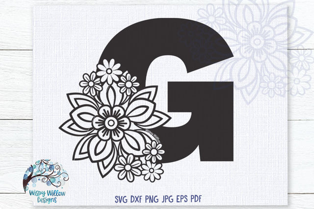 Floral G SVG SVG Wispy Willow Designs 