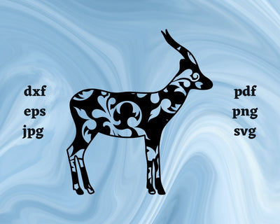 Floral Gazelle SVG Cut File SVG Northern Light SVG 