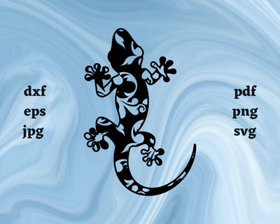Floral Gecko SVG Cut File SVG Northern Light SVG 