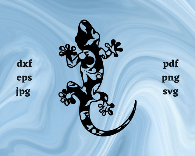 Floral Gecko SVG Cut File SVG Northern Light SVG 