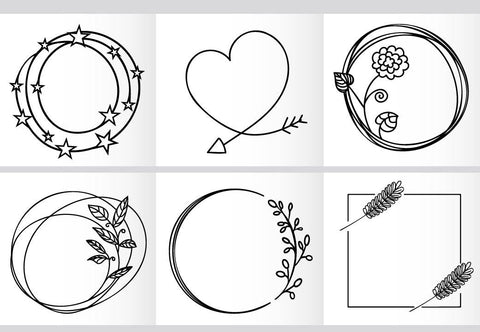 Floral & Geometrical frames, Monogram frames SVG Paper Switch 