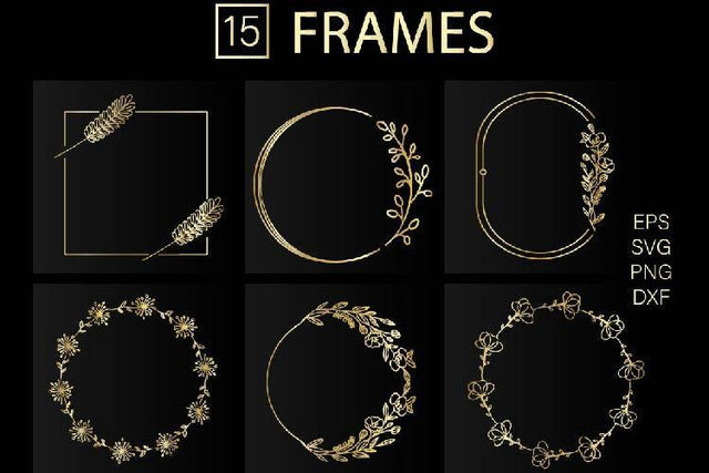 Floral & Geometrical frames, Monogram frames SVG Paper Switch 