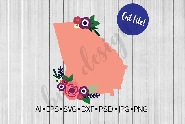 Floral Georgia SVG SVG BNRDesignShop 