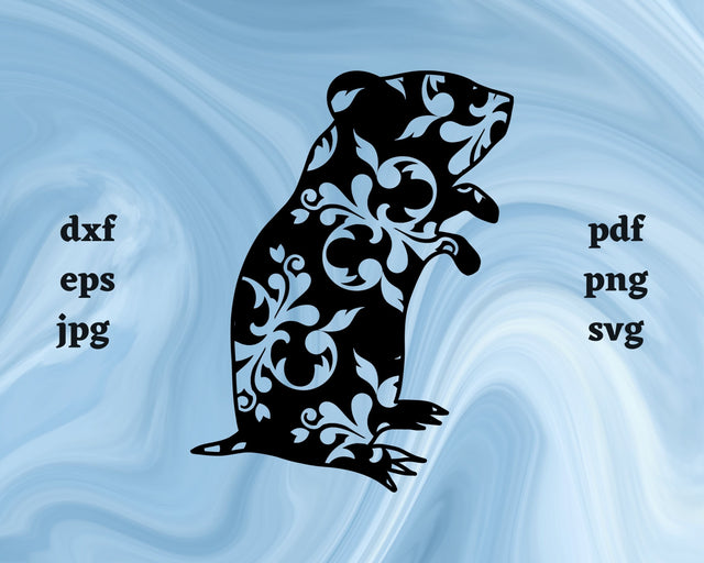 Floral Gerbil SVG Cut File SVG Northern Light SVG 