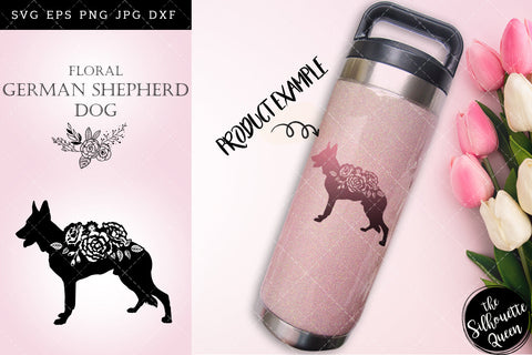 Floral German Shepherd Dog svg file for cricut, for silhouette, cut eps, cutting png, cuttable dxf, Instant Download design SVG Loveleen Kaur 