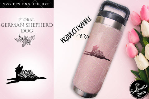 Floral German Shepherd Dog svg file for cricut, for silhouette, cut eps, cutting png, cuttable dxf, Instant Download design SVG Loveleen Kaur 