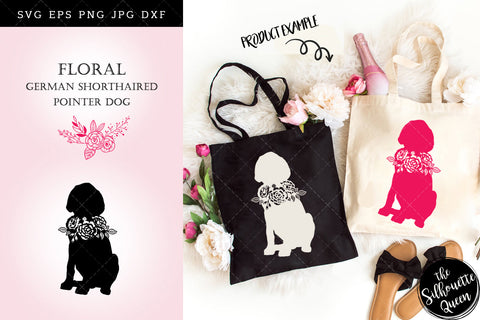 Floral German Shorthaired Pointer Dog svg file for cricut, for silhouette, cut eps, cutting png, cuttable dxf, Instant Download design SVG Loveleen Kaur 
