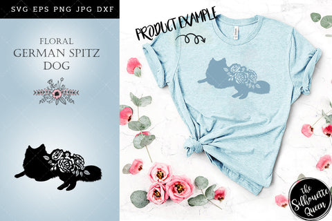 Floral German Spitz Dog svg file for cricut, for silhouette, cut eps, cutting png, cuttable dxf, Instant Download design SVG Loveleen Kaur 