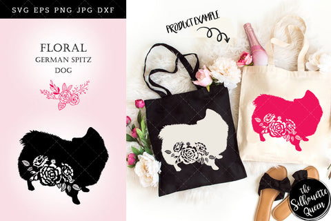 Floral German Spitz Dog svg file for cricut, for silhouette, cut eps, cutting png, cuttable dxf, Instant Download design SVG Loveleen Kaur 