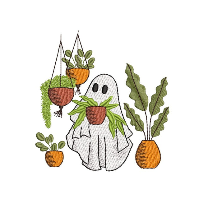 Floral Ghost Embroidery Design, Halloween Ghost Embroidery Design, 3 sizes, Instant Download Embroidery/Applique DESIGNS Nino Nadaraia 