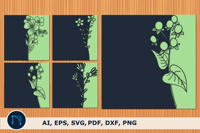 floral gift card SVG cut file bundle SVG MD JOYNAL ABDIN 