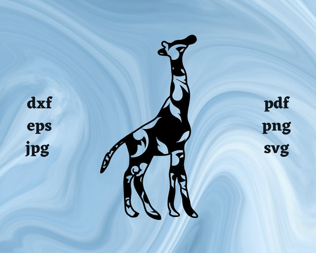 Floral Giraffe SVG Cut File SVG Northern Light SVG 