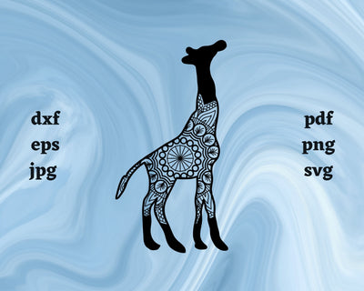 Floral Giraffe SVG Cut File SVG Northern Light SVG 