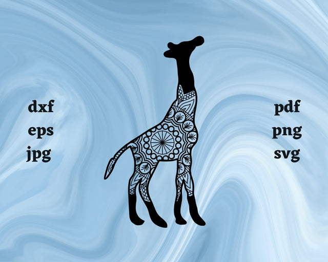 Floral Giraffe SVG Cut File SVG Northern Light SVG 