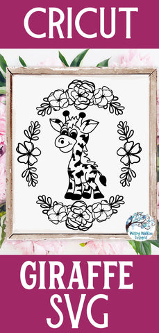 Floral Giraffe SVG SVG Wispy Willow Designs 