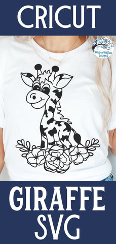 Floral Giraffe SVG SVG Wispy Willow Designs 