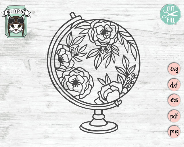 Floral Globe SVG Cut File SVG Wild Pilot 