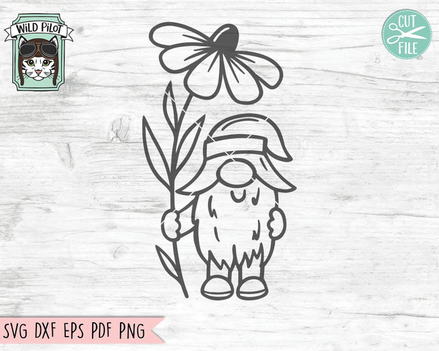 Floral Gnome SVG File, Flower Gnome SVG File, Gnome Cut File, Gnome Clipart, Gnome Vector, Gnome Clip Art, Gnome PNG, Gnome dxf, Gnome eps SVG Wild Pilot 